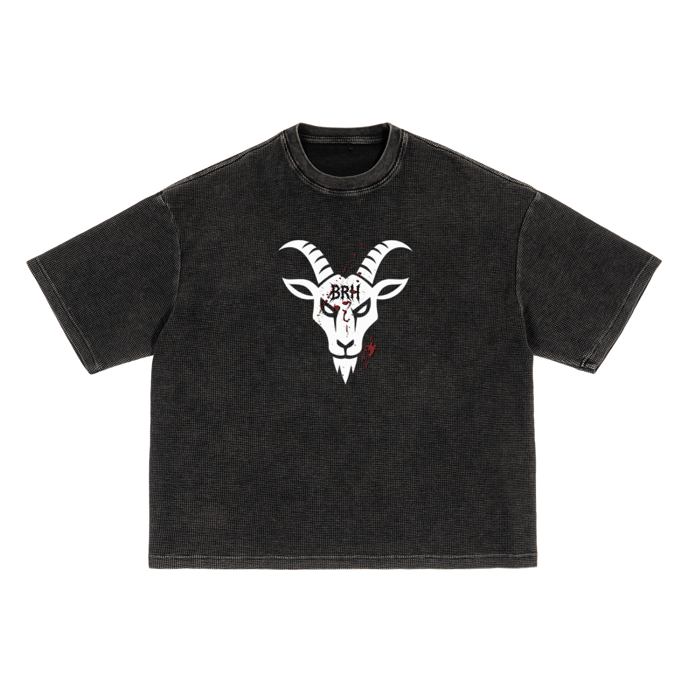 Waffle-Texture Washed Boxy T-Shirt