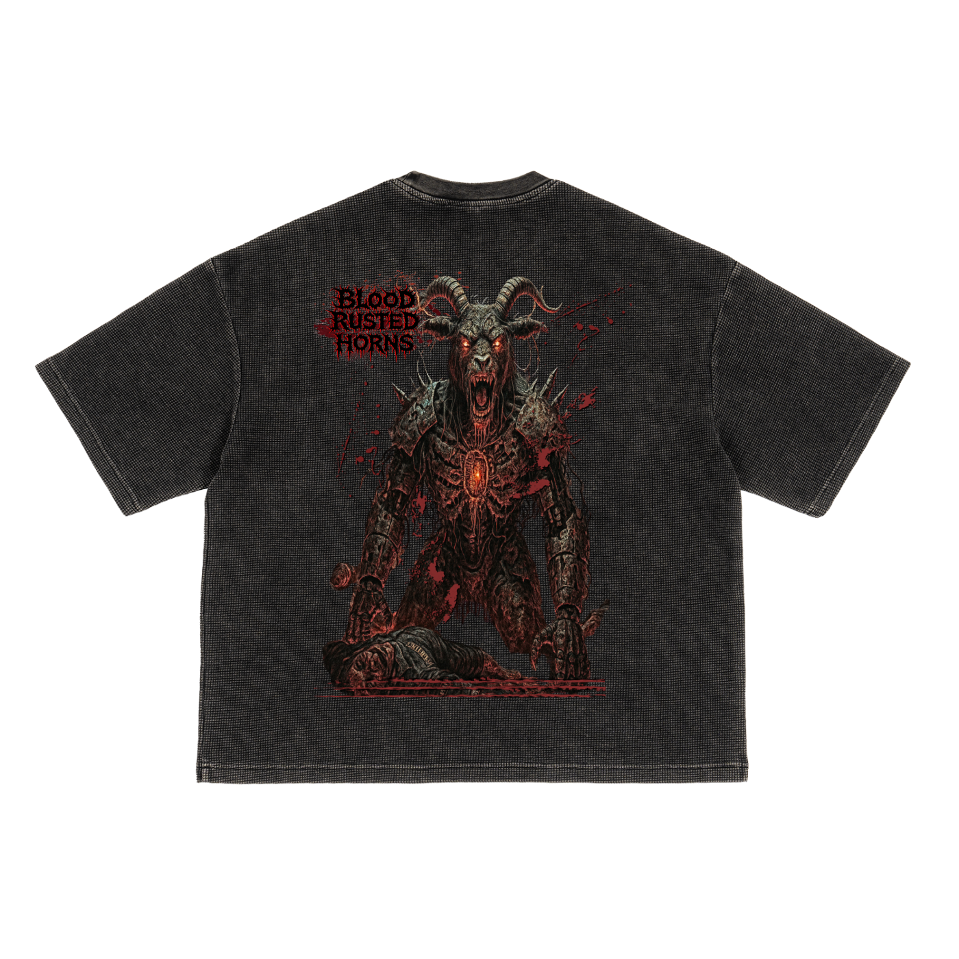 Waffle-Texture Washed Boxy T-Shirt